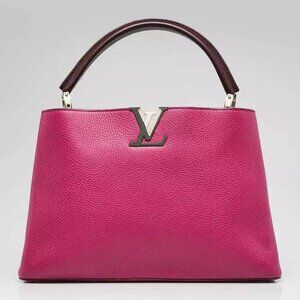 Louis Vuitton Galet/Violet Taurillon Leather Capucines MM Bag